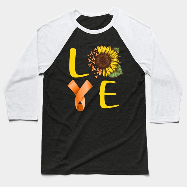 love leukemia sunflower Baseball T-Shirt by TeesCircle